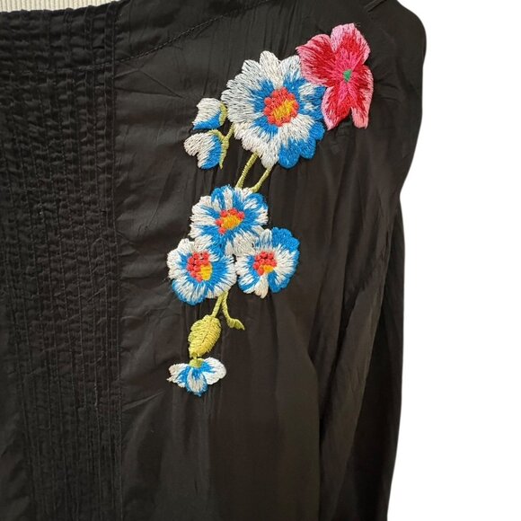 Johnny Was Multicolored Embroidered Tunic Black Size 2X - Picture 5 of 14